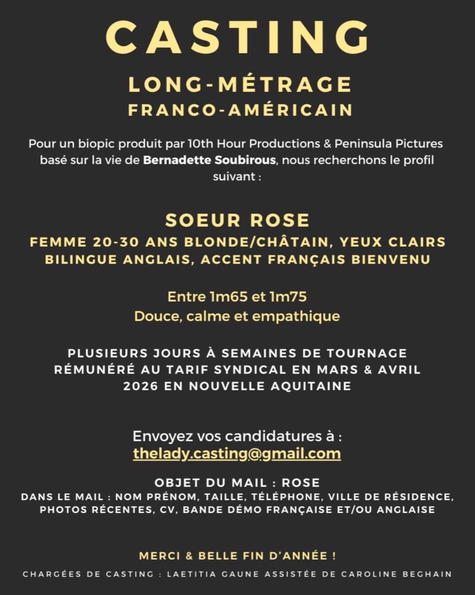 CASTING Long métrage "The Lady"