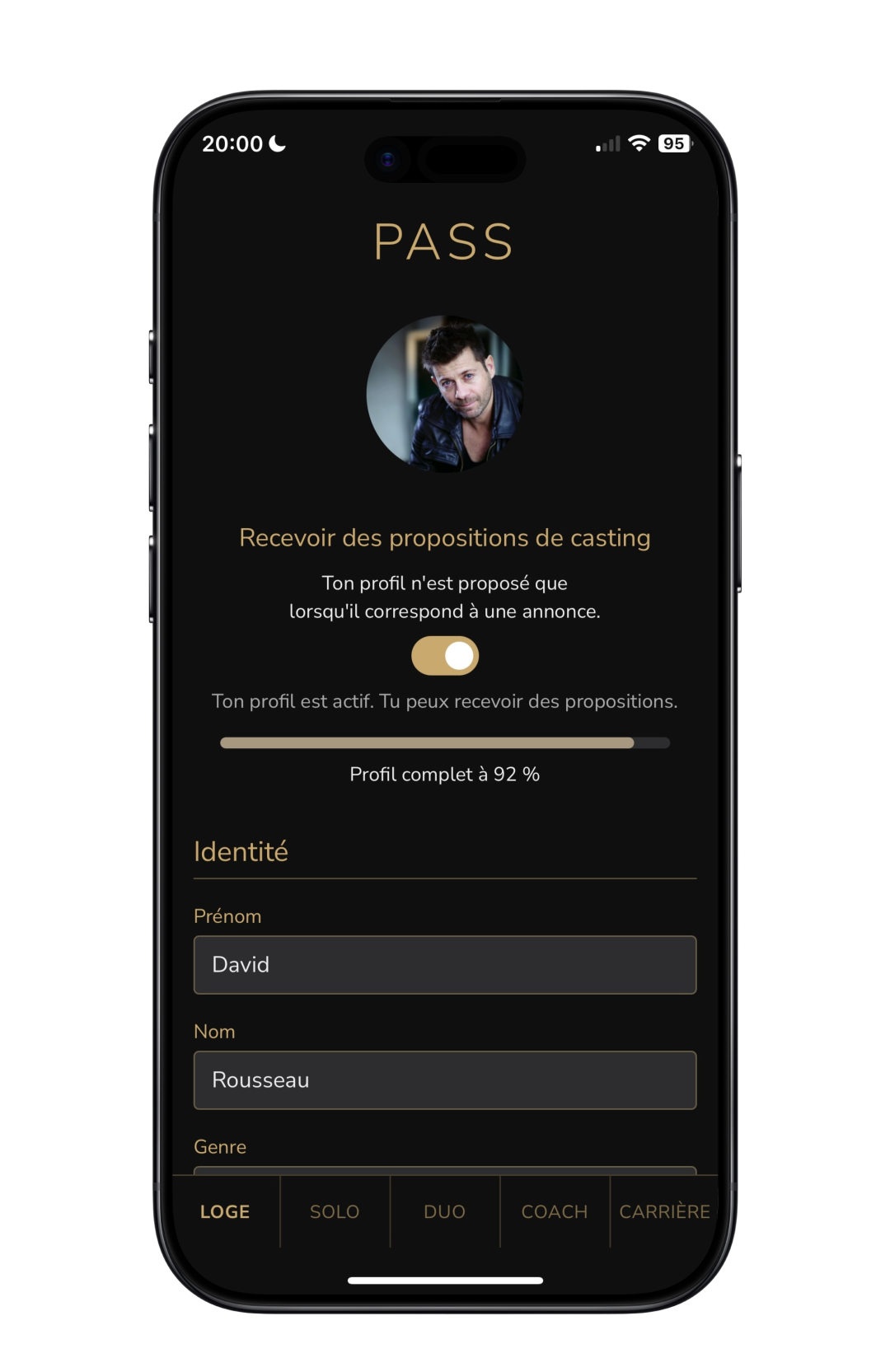 IACTEUR : PASS permet de postuler à des Castings.
