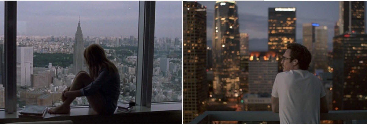Scarlett Johansson dans "Lost in translation" (à gauche) et Joaquin Phoenix dans "Her" (à droite)